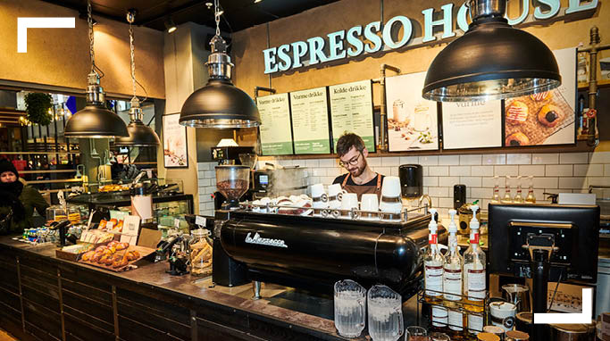 Espresso House café i Lyngby Storcenter